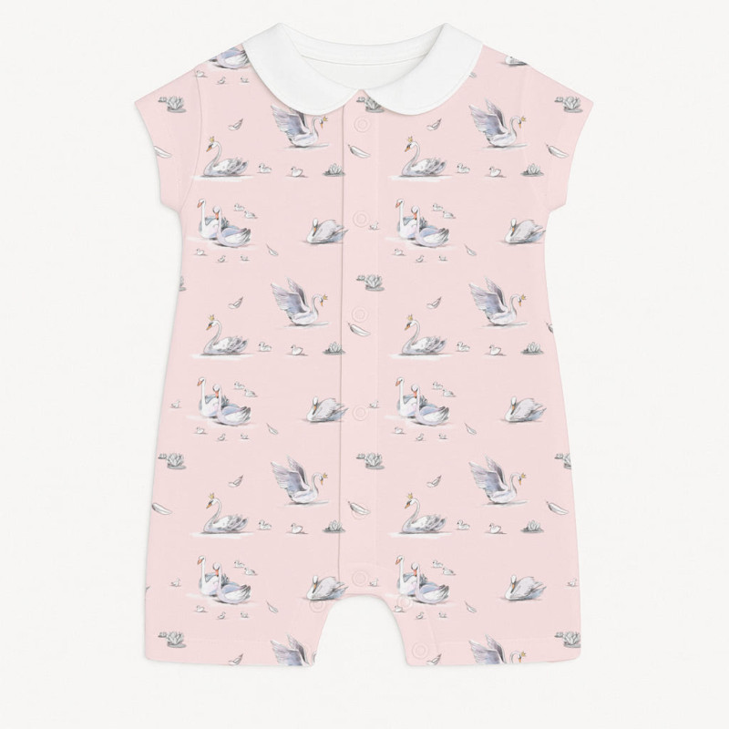 Supima Cotton Shortie with Collar R003CL Swan