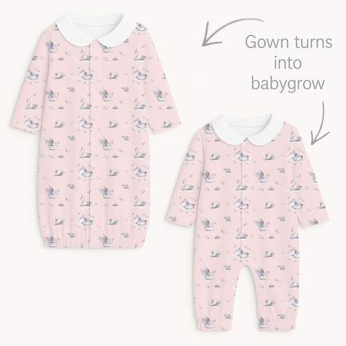 Baby converter gown with co..