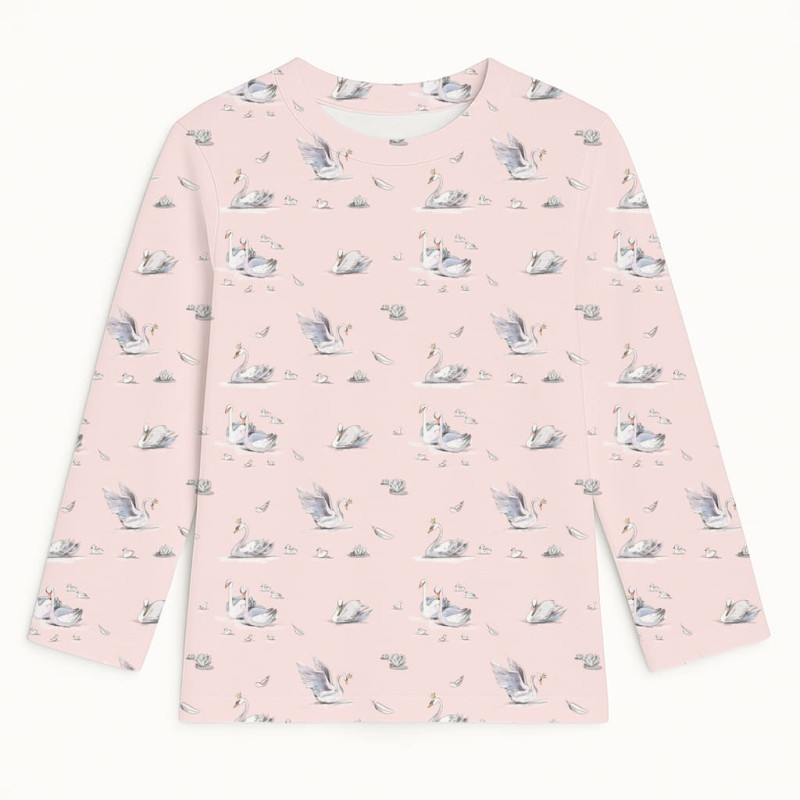 Long Sleeve T-shirt for Boys and Girls TSH002 Swan Long Sleeve T-shirt for Boys and Girls TSH002 Swan