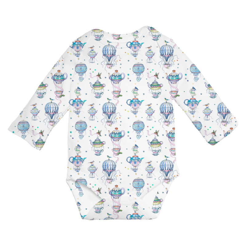 Printed Long-Sleeved Bodyvest for Babies BLS001 Time for tea Printed Long-Sleeved Bodyvest for Babies BLS001 Time for tea