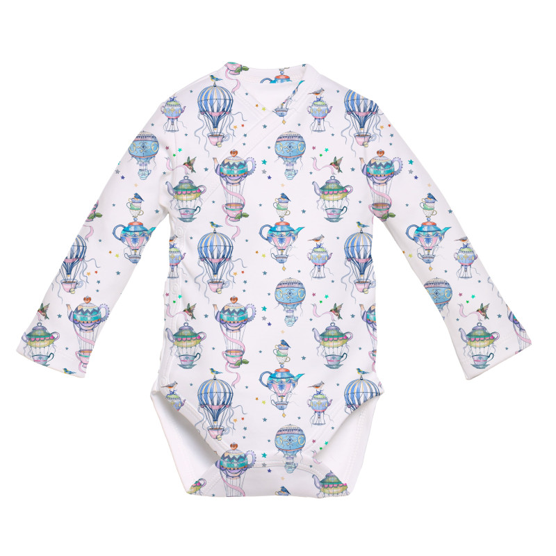 Printed Long-Sleeve Kimono Bodyvest for Babies BLS004 Time for tea Printed Long-Sleeve Kimono Bodyvest for Babies BLS004 Time for tea