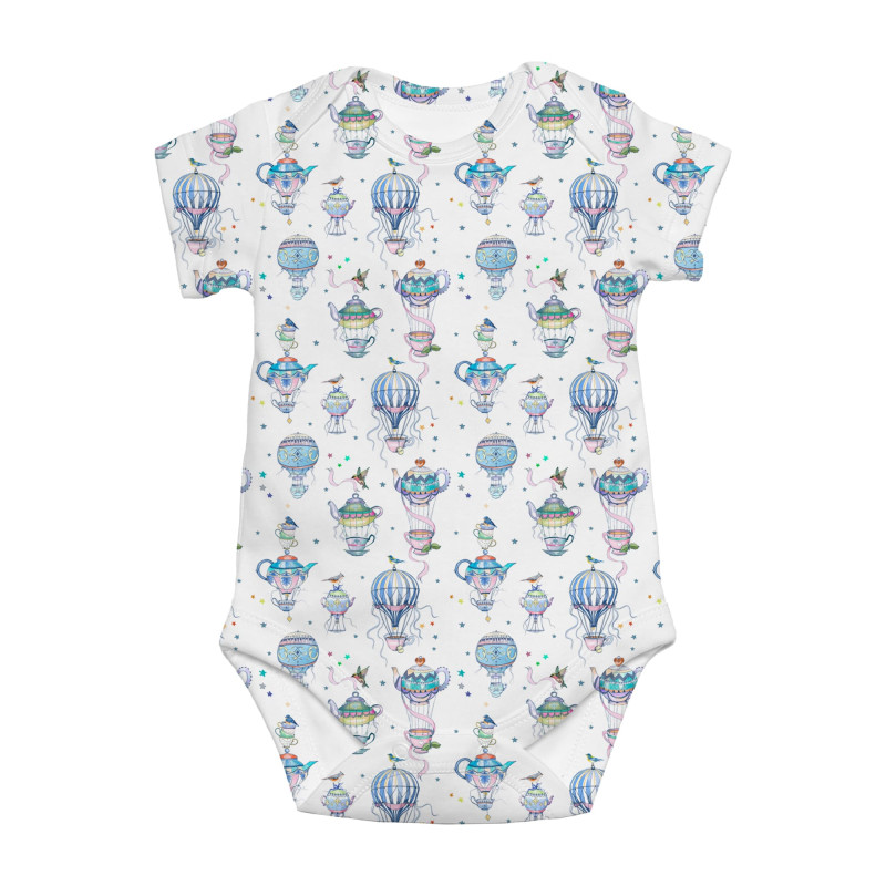 Printed Short-Sleeve Bodyvest for Babies BSHL001 Time for tea Printed Short-Sleeve Bodyvest for Babies BSHL001 Time for tea