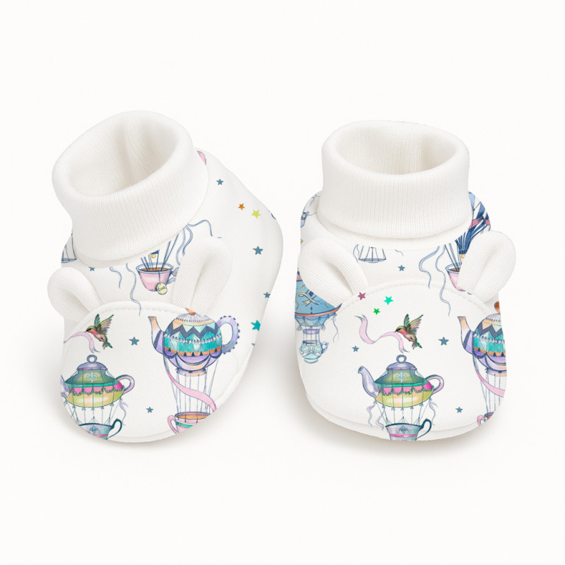 Funny Bear Booties with Ears BT001 Time for tea Funny Bear Booties with Ears BT001 Time for tea