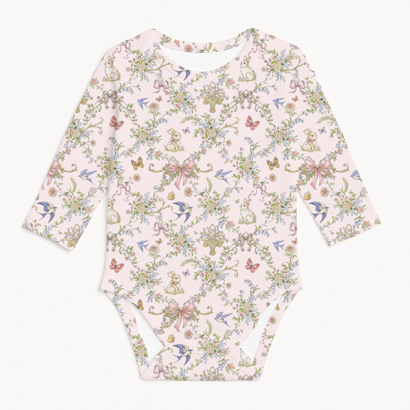 Printed Long-Sleeved Bodyvest for Babies BLS001 PETAL Printed Long-Sleeved Bodyvest for Babies BLS001 PETAL