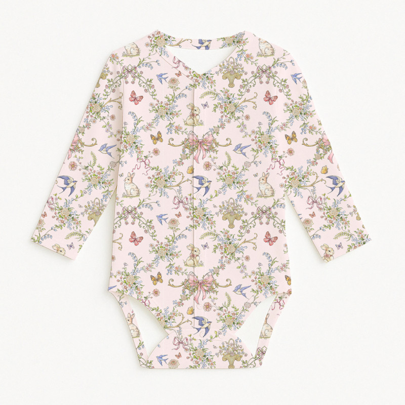 Printed Long-Sleeve Front Fastening Bodyvest for Babies BLS005 PETAL Printed Long-Sleeve Front Fastening Bodyvest for Babies BLS005 PETAL