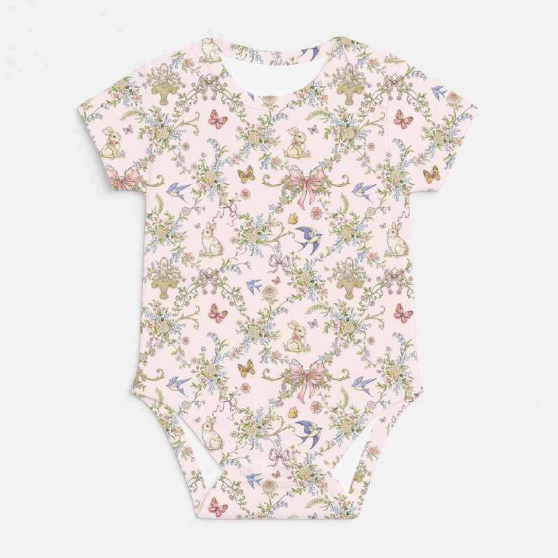 Printed Short-Sleeve Bodyvest for Babies BSHL001 PETAL Printed Short-Sleeve Bodyvest for Babies BSHL001 PETAL