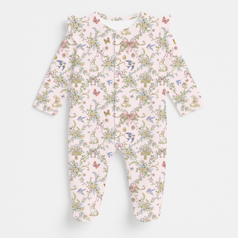 Babygrow with ruffles 100% pima cotton K065 PETAL Babygrow with ruffles 100% pima cotton K065 PETAL
