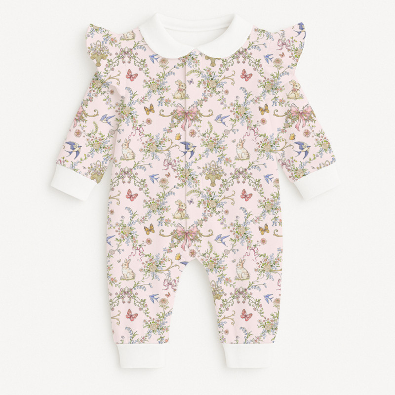 Long sleeve Romper for baby with ruffles and Collar K070CL PETAL Long sleeve Romper for baby with ruffles and Collar K070CL PETAL