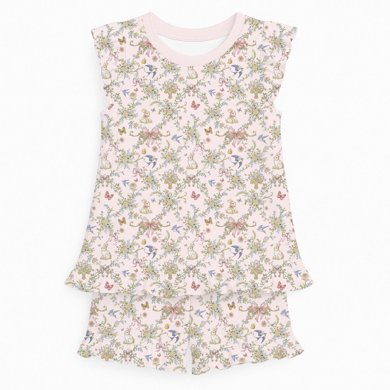 Adult Pyjama PW107 – Luxury Pima Cotton, Short Sleeve Top & Shorts PW107  PETAL