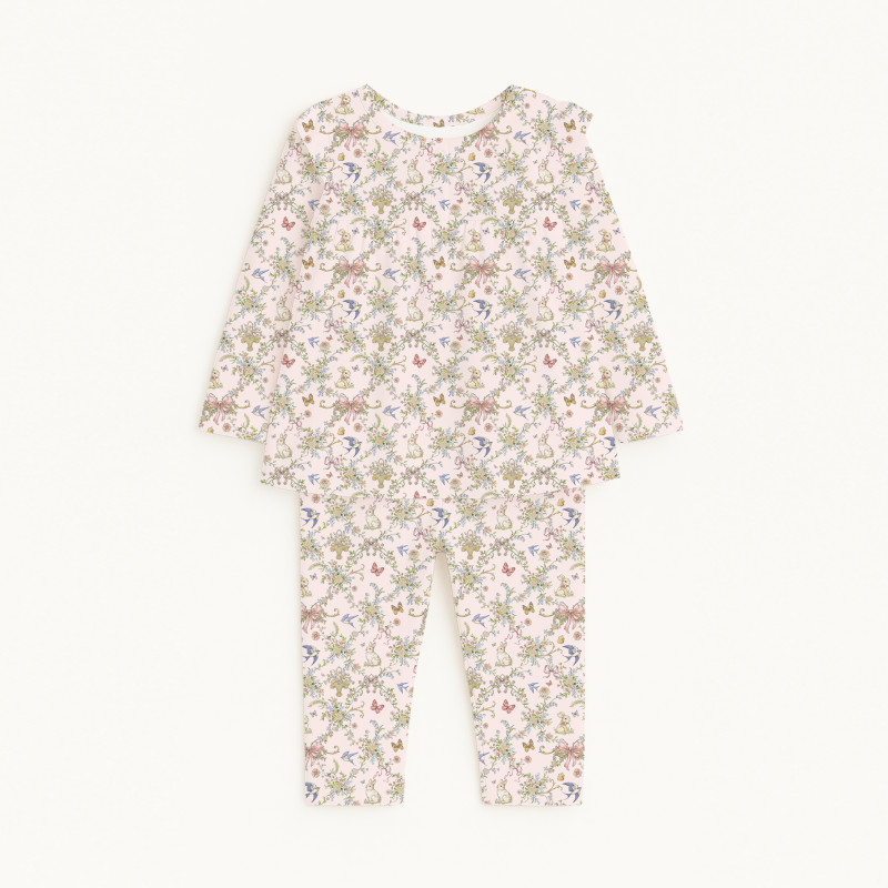 Yoke Girls Pyjama long sleeve 100% organic Cotton PJ029 PETAL