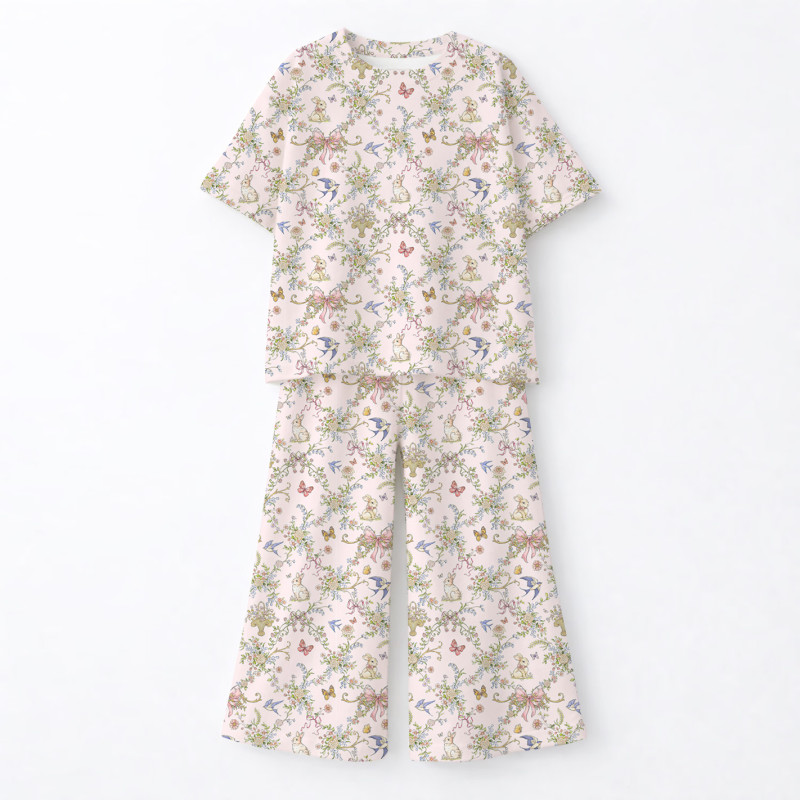 Children’s Set with Oversized T-Shirt and Palazzo Pants PJ030 100% Pima Cotton Children’s Set with Oversized T-Shirt and Palazzo Pants PJ030 100% Pima Cotton