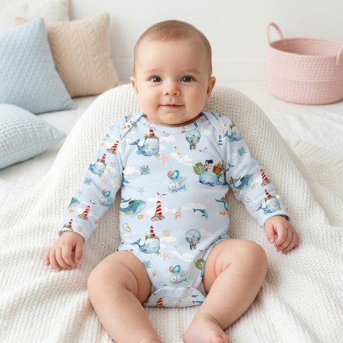 Printed Long-Sleeved Bodyve..