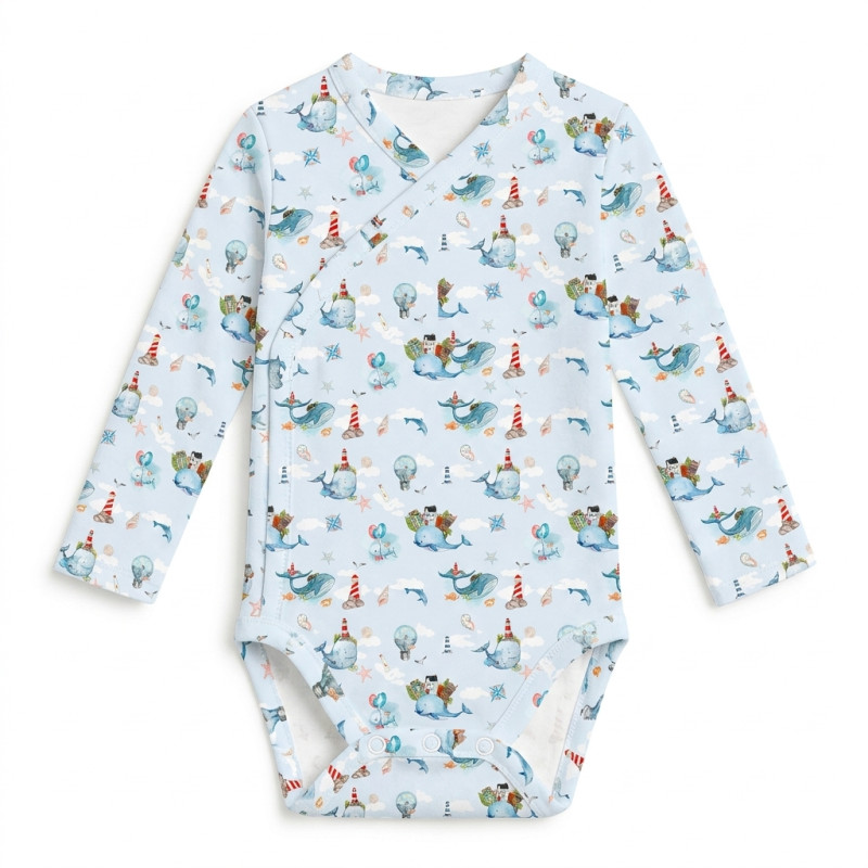 Боді Kimono з довгим рукавом для немовлят BLS004