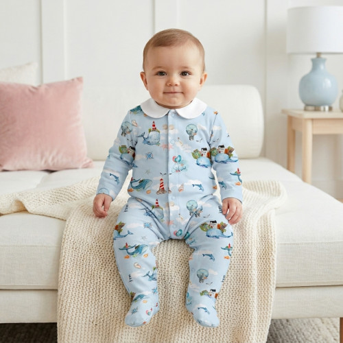 Babygrow with collar 100% p..