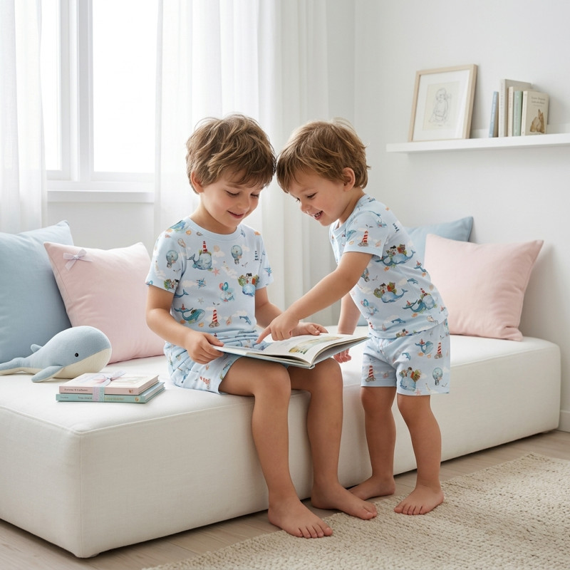 Pyjama short sleeve 100% organic pima Cotton PJ005 Pyjama short sleeve 100% organic pima Cotton PJ005