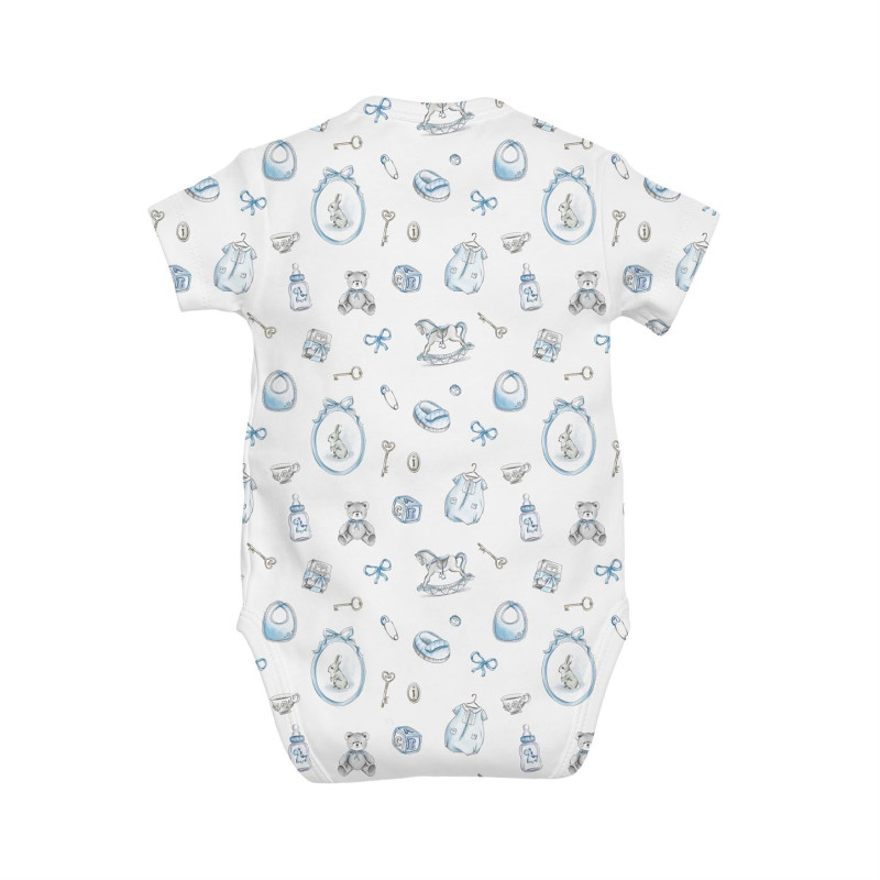 Printed Short-Sleeve Kimono Bodyvest for Babies BSHL004 Printed Short-Sleeve Kimono Bodyvest for Babies BSHL004