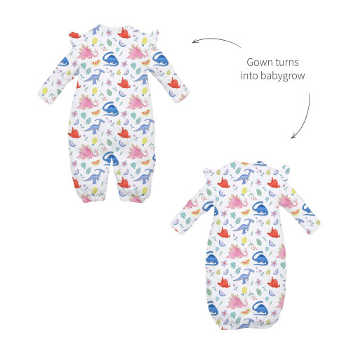 Baby converter gown with ru..