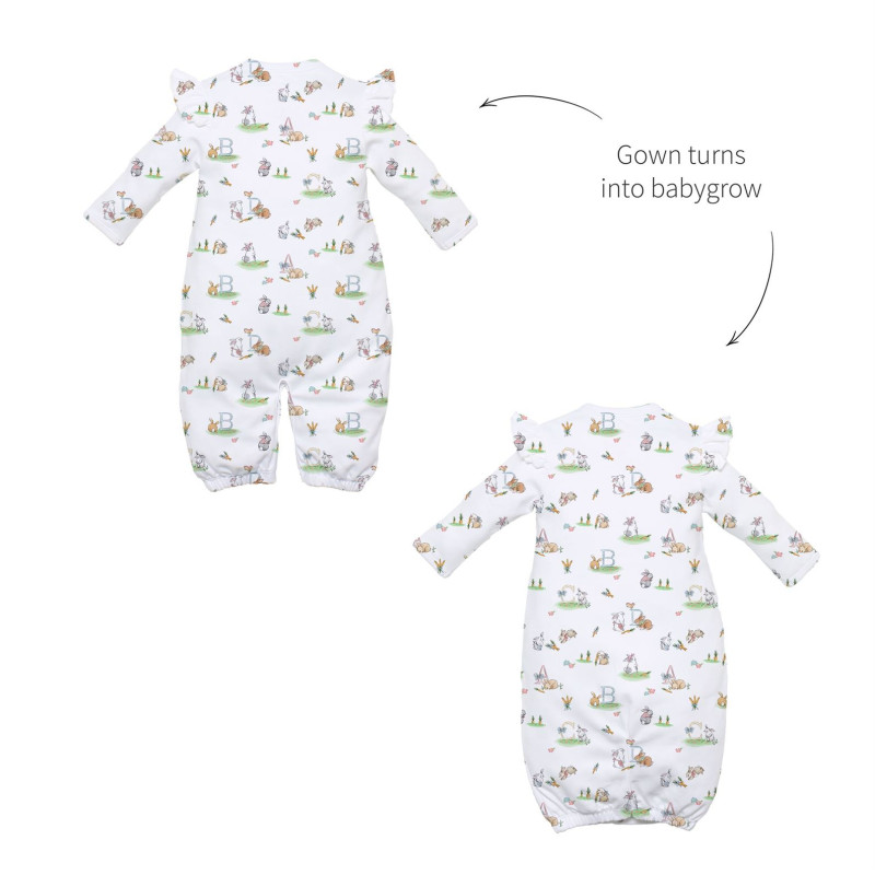 Baby converter gown with ruffles for girls TR002