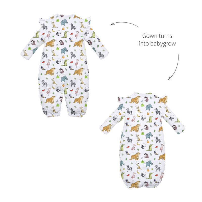 Baby converter gown with ruffles for girls TR002 Baby converter gown with ruffles for girls TR002