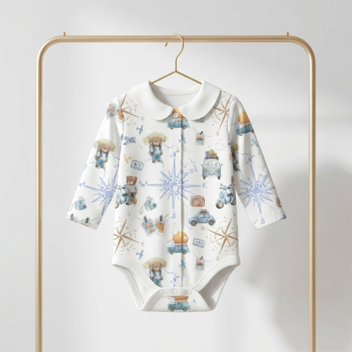 Printed Long-Sleeve Front F..
