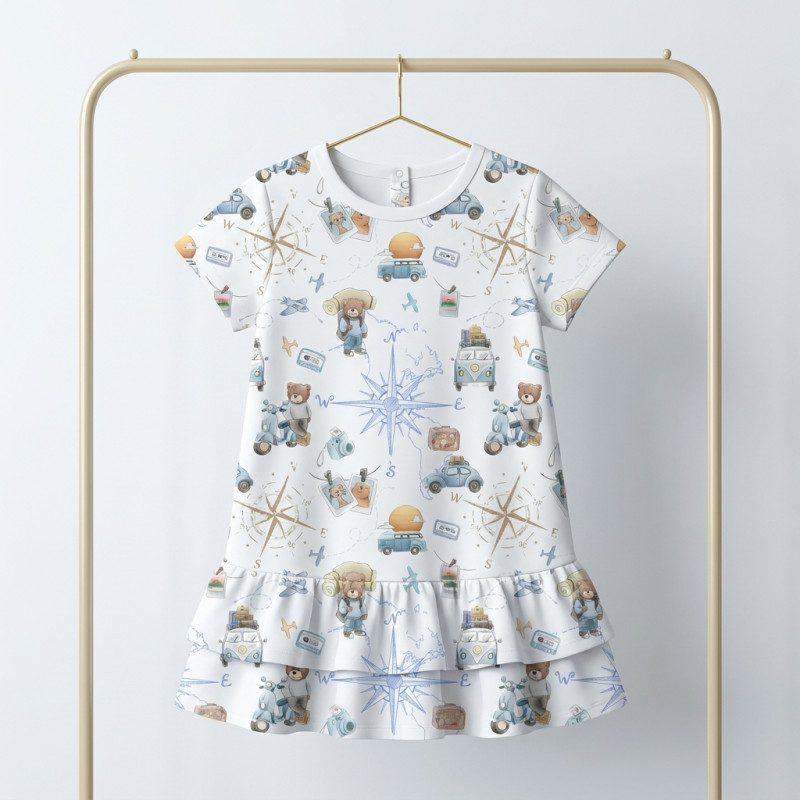 Supima Cotton Night Dress with Ruffle DR002 VOYAGE Supima Cotton Night Dress with Ruffle DR002 VOYAGE