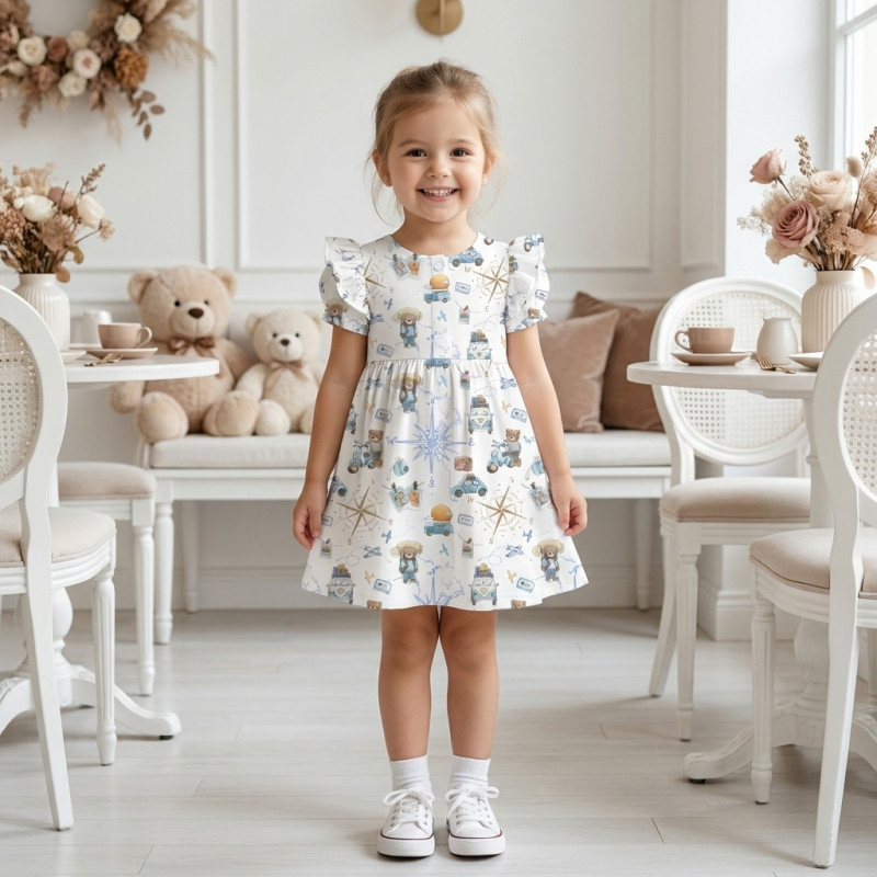 Supima Cotton Night Dress with Ruffle DR019 VOYAGE Supima Cotton Night Dress with Ruffle DR019 VOYAGE