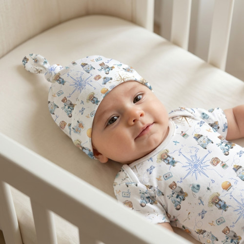 Supima Cotton Layette Hat w..