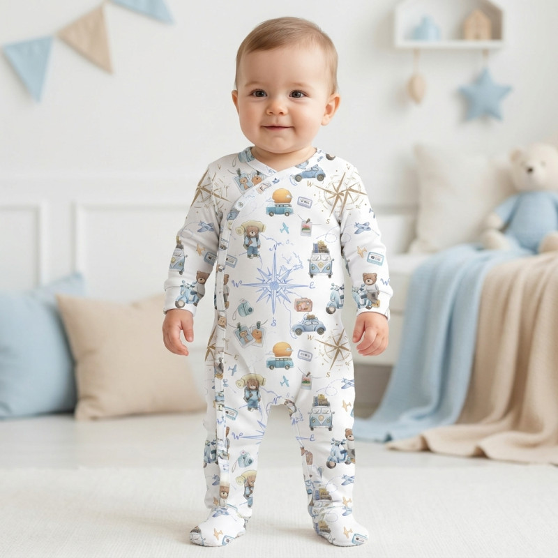 Babygrow for baby with Side Opening K020 VOYAGE