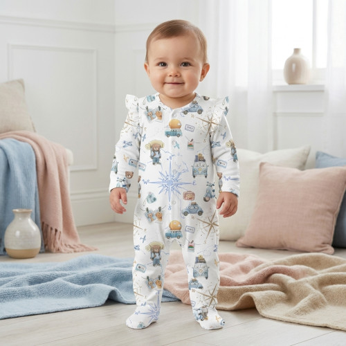 Babygrow with ruffles 100% ..