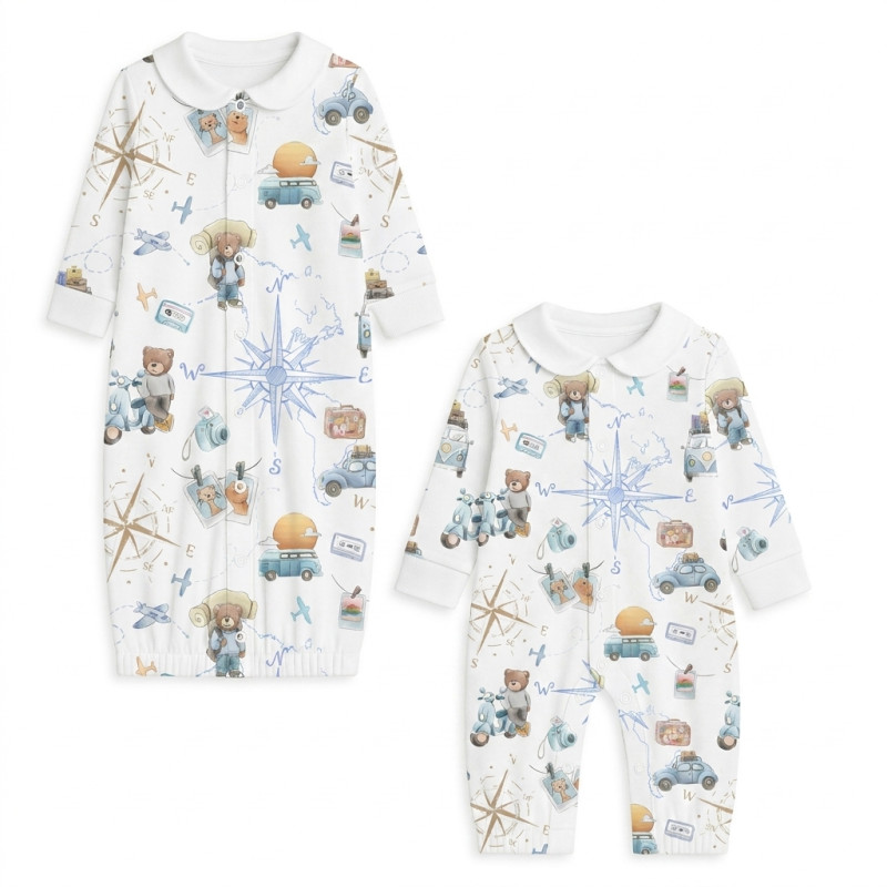 Baby converter gown with collar TR003 VOYAGE Baby converter gown with collar TR003 VOYAGE