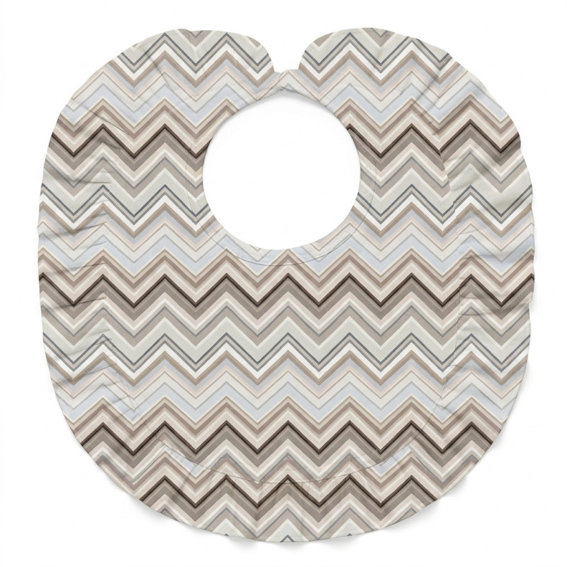 Baby Bib with Ruffles for girl BIB006 Zig Zag Chocolate