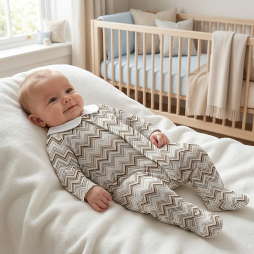 Babygrow with collar 100% p..