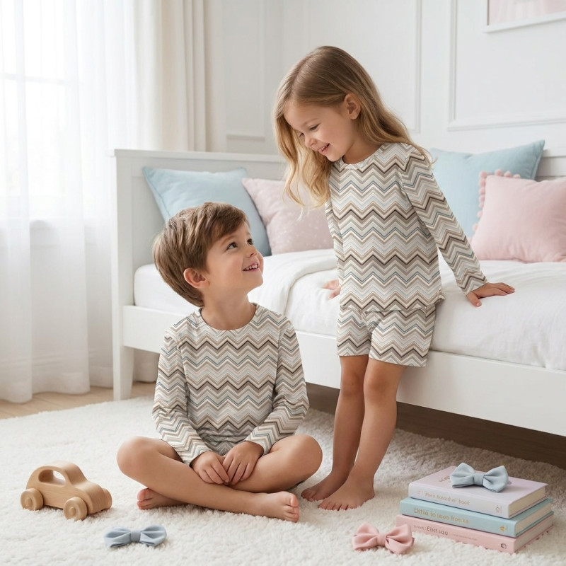 Printed Supima Cotton Top and Shorts Pyjama Set – PJ010 Zig Zag Chocolate Printed Supima Cotton Top and Shorts Pyjama Set – PJ010 Zig Zag Chocolate