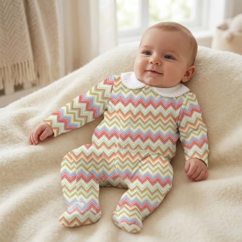 Babygrow with collar 100% p..