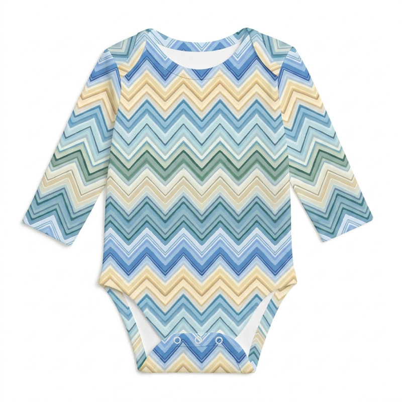Printed Long-Sleeved Bodyvest for Babies BLS001 ZIG ZAG JEANS Printed Long-Sleeved Bodyvest for Babies BLS001 ZIG ZAG JEANS