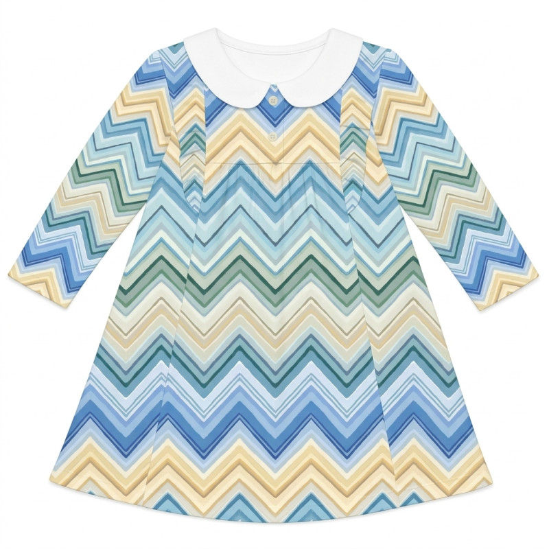 Charming Long-Sleeved Dress with Ruffles and Collar DR016CL ZIG ZAG JEANS