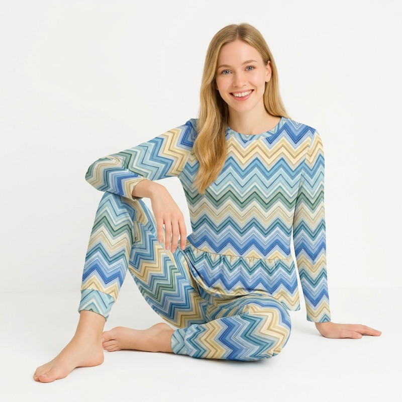 Luxury Long Adult Pyjama Set PW109 ZIG ZAG JEANS Luxury Long Adult Pyjama Set PW109 ZIG ZAG JEANS