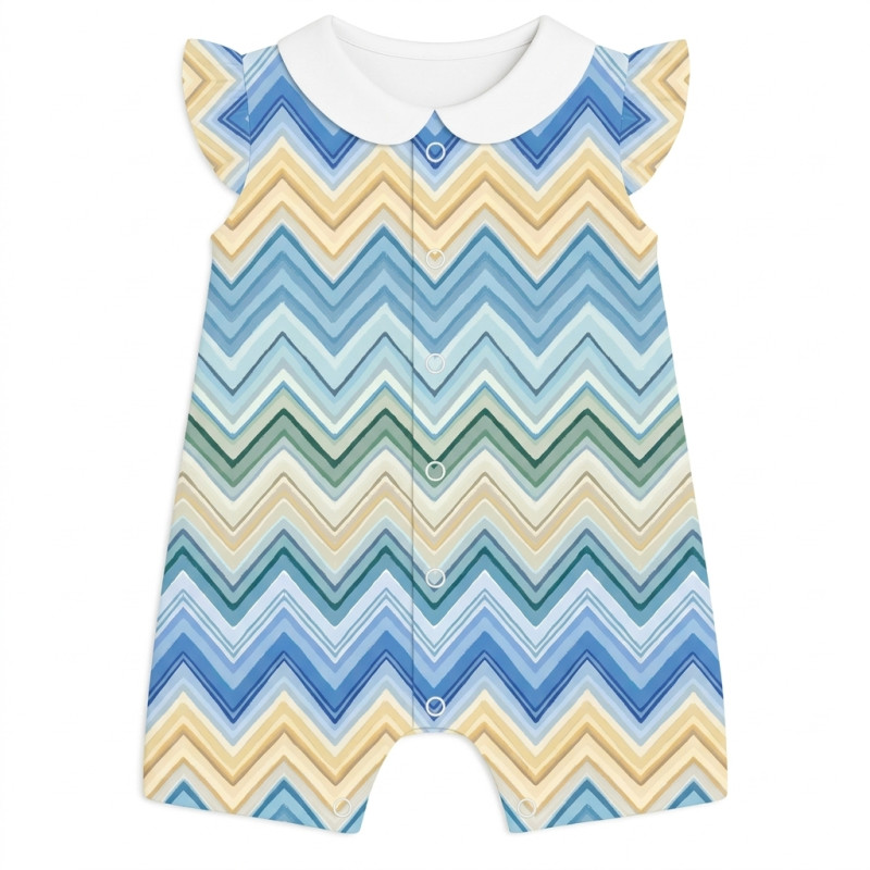 Supima Cotton Shortie with Ruffles and Collar – R007CL ZIG ZAG JEANS Supima Cotton Shortie with Ruffles and Collar – R007CL ZIG ZAG JEANS