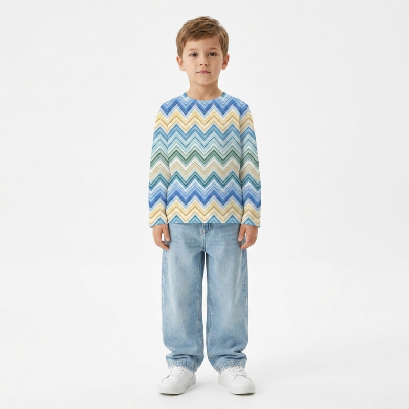 Long Sleeve T-shirt for Boys and Girls TSH002 ZIG ZAG JEANS Long Sleeve T-shirt for Boys and Girls TSH002 ZIG ZAG JEANS