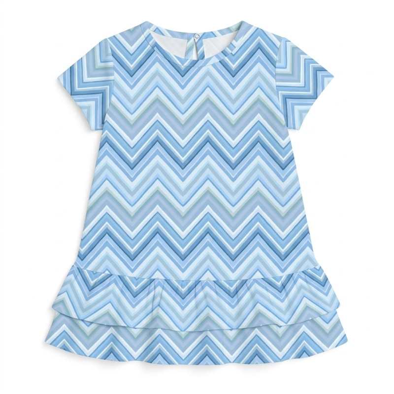 Supima Cotton Night Dress with Ruffle DR002 ZIG ZAG OCEAN