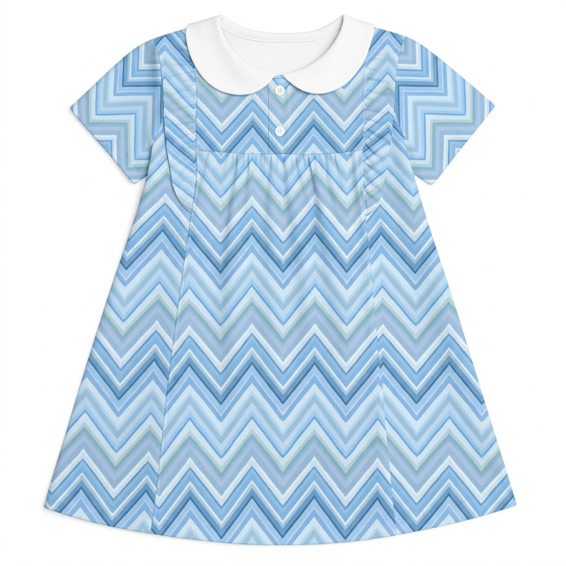 Supima Cotton Night Dress with Ruffle and Collar DR018CL ZIG ZAG OCEAN Supima Cotton Night Dress with Ruffle and Collar DR018CL ZIG ZAG OCEAN