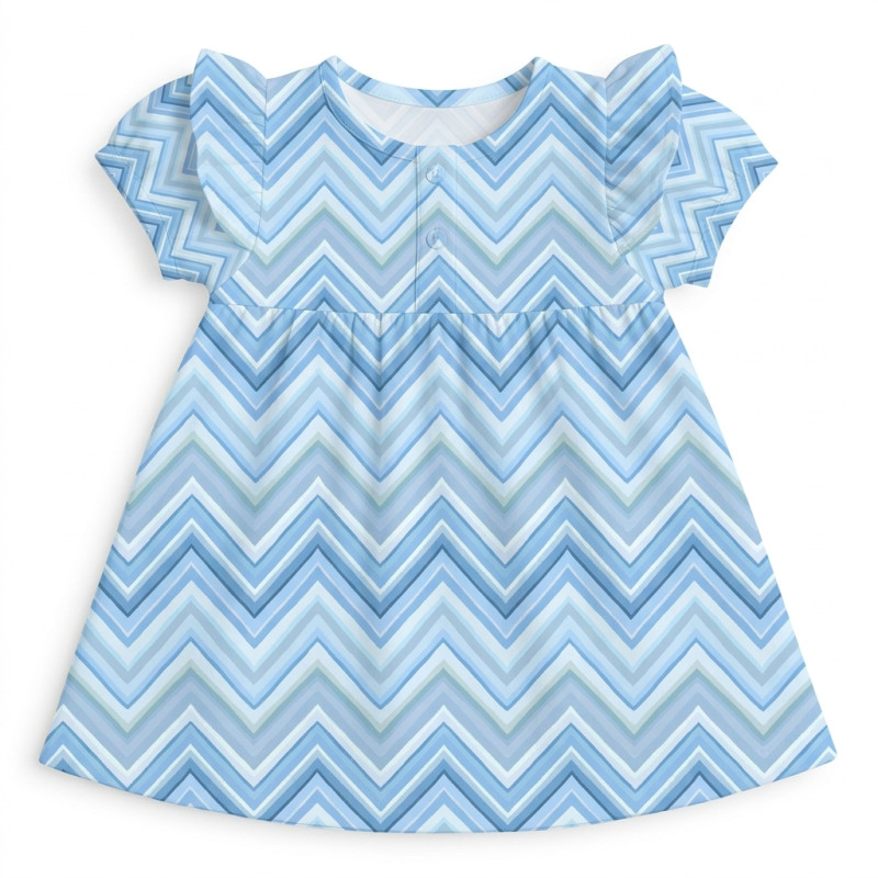 Supima Cotton Night Dress with Ruffle DR019 ZIG ZAG OCEAN