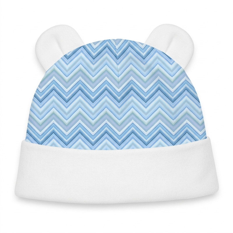 Hat with ears Supima Cotton  H002 ZIG ZAG OCEAN
