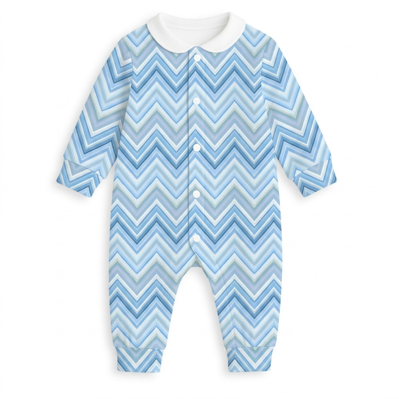 Long sleeve Romper for baby with collar K060CL ZIG ZAG OCEAN Long sleeve Romper for baby with collar K060CL ZIG ZAG OCEAN