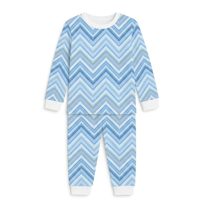Pyjama long sleeve 100% organic pima Cotton PJ001 ZIG ZAG OCEAN Pyjama long sleeve 100% organic pima Cotton PJ001 ZIG ZAG OCEAN