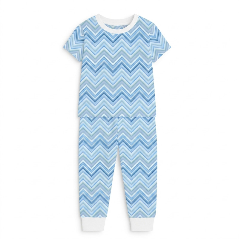 Patterned Supima Cotton Pyjamas Set PJ008 ZIG ZAG OCEAN