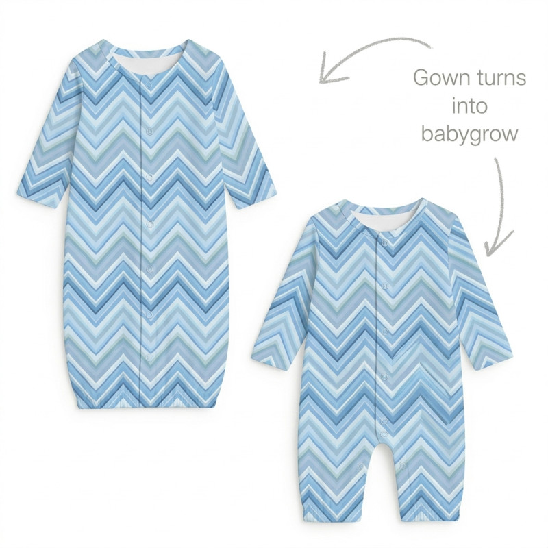 Baby converter gown TR001 ZIG ZAG OCEAN Baby converter gown TR001 ZIG ZAG OCEAN