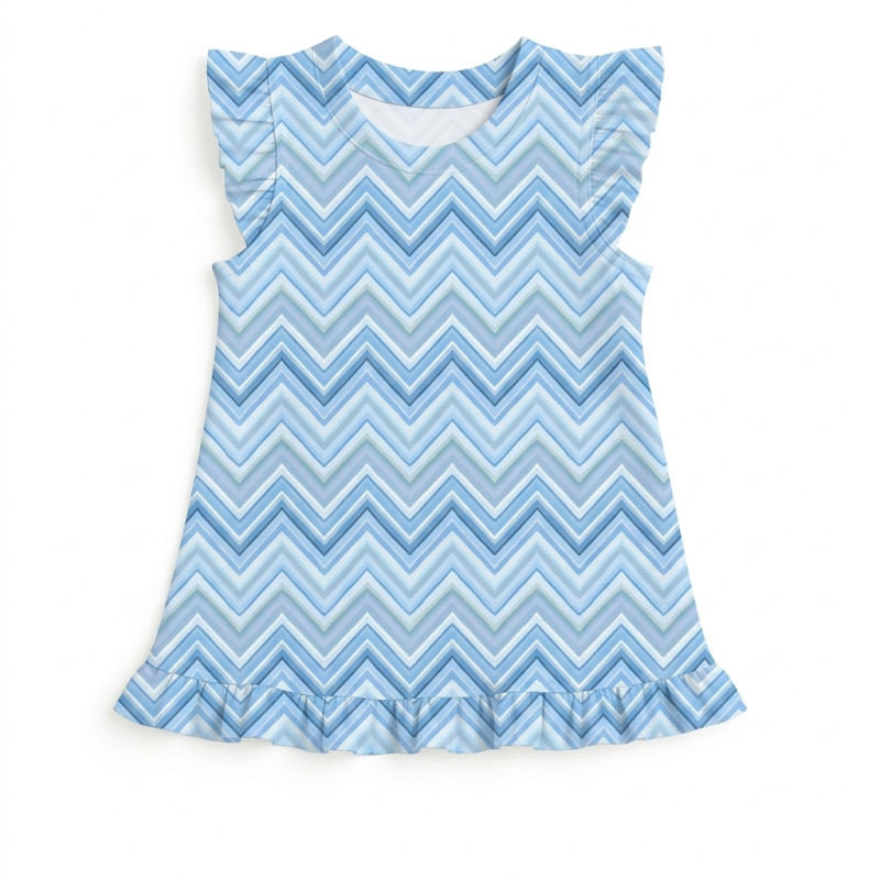 Frill Trim Sleeveless Top for Girls TSH003 ZIG ZAG OCEAN Frill Trim Sleeveless Top for Girls TSH003 ZIG ZAG OCEAN