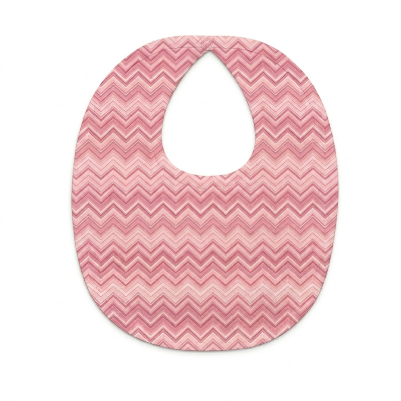 Baby Bib with Picot Trim BIB005 ZIG ZAG POWDER Baby Bib with Picot Trim BIB005 ZIG ZAG POWDER