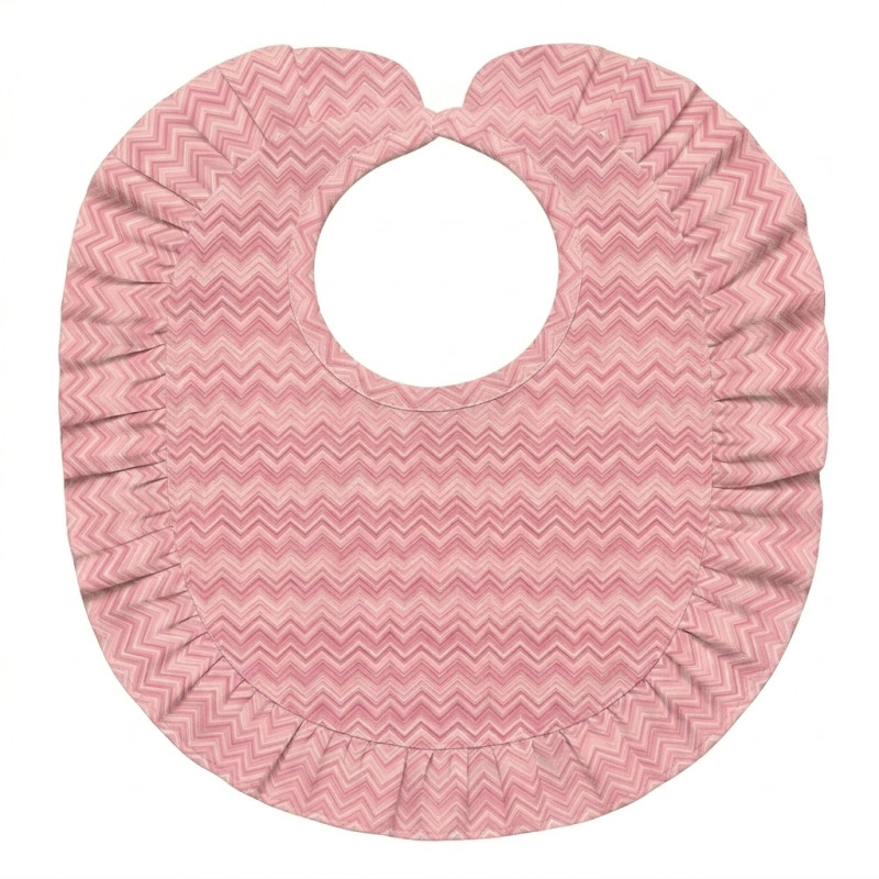 Baby Bib with Ruffles for girl BIB006 ZIG ZAG POWDER Baby Bib with Ruffles for girl BIB006 ZIG ZAG POWDER